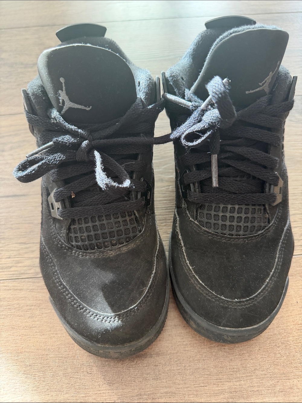 Kids Black Jordan-Style Athletic Sneakers